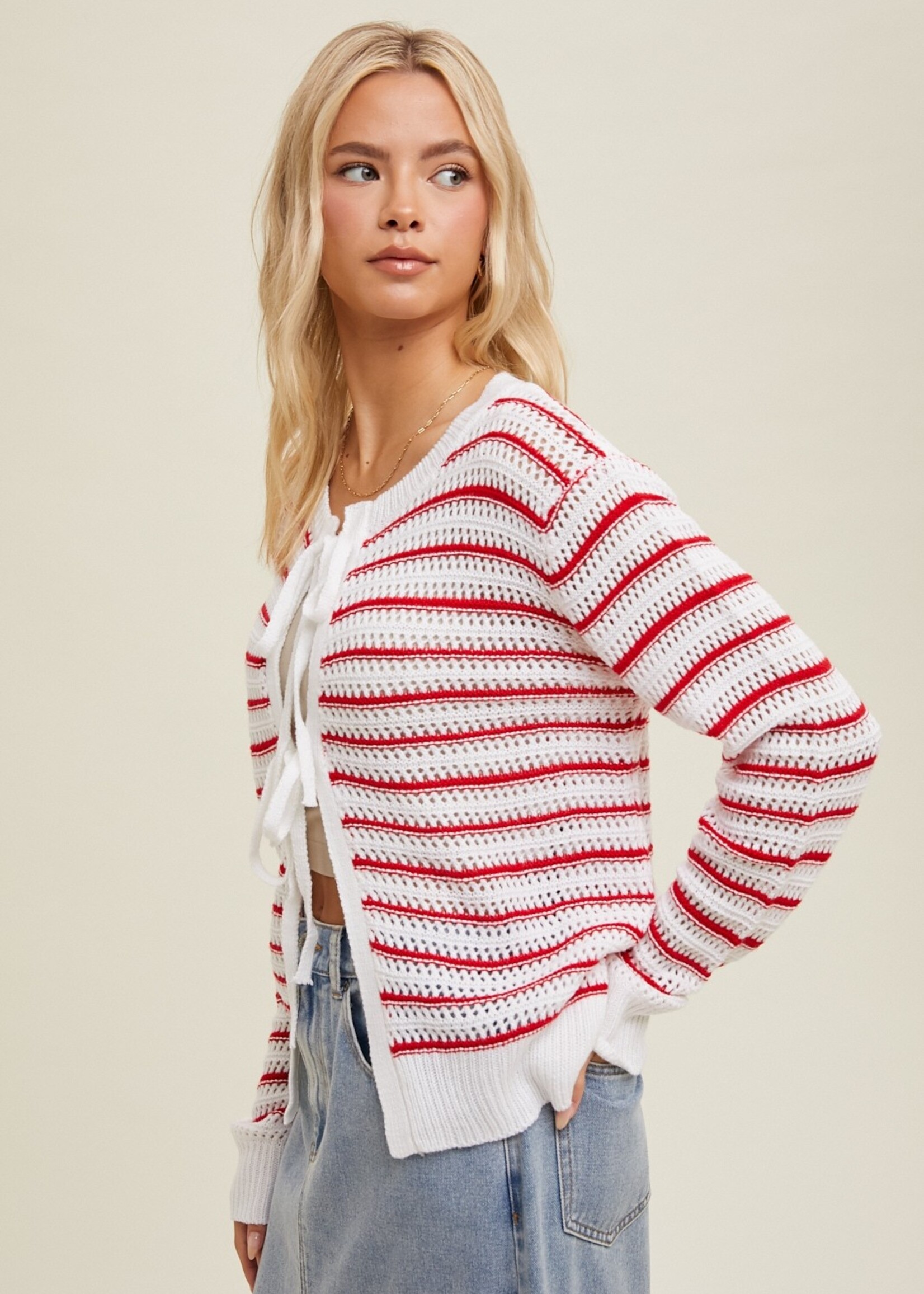 West striped cardigan