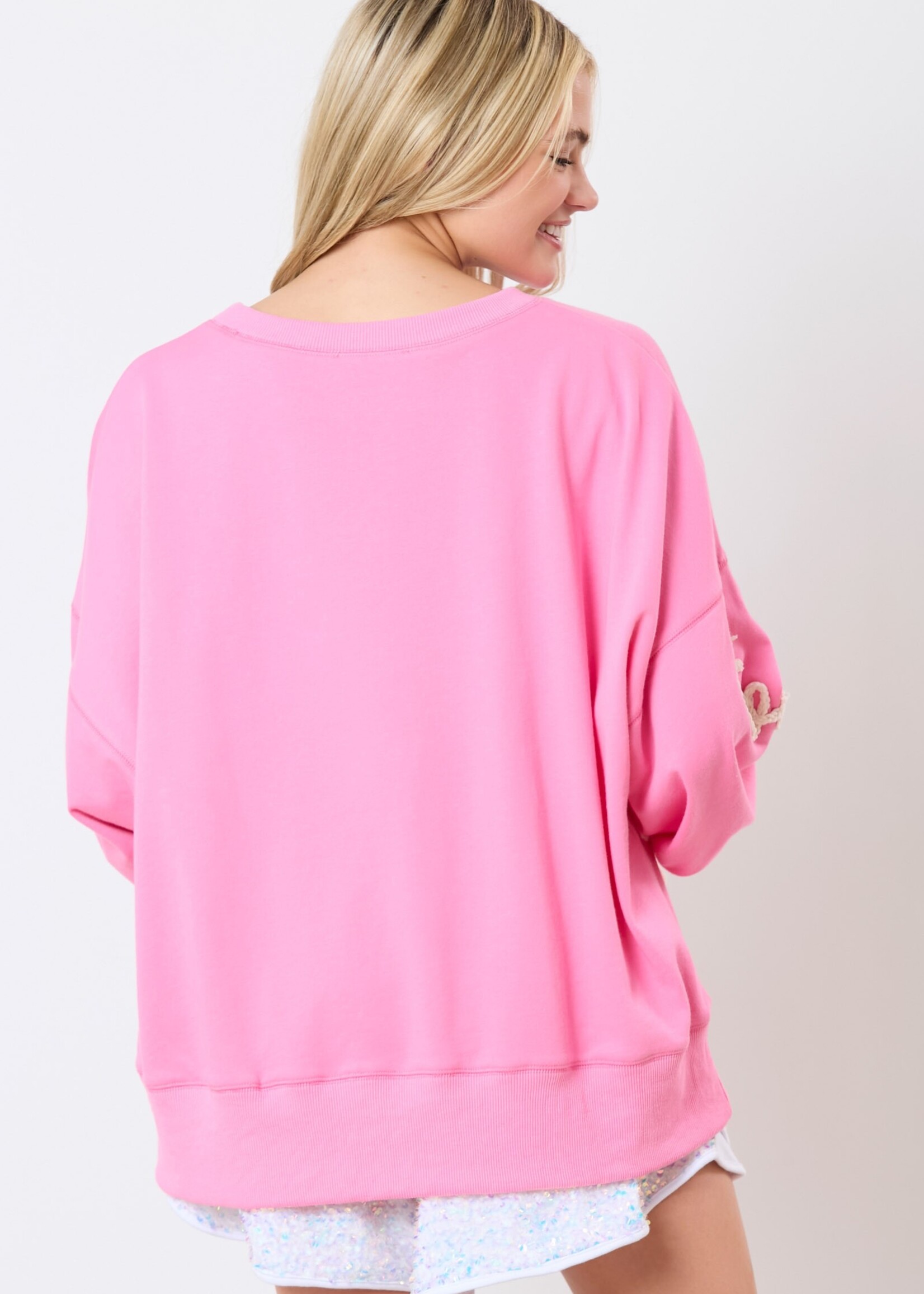 Pink touchdown top