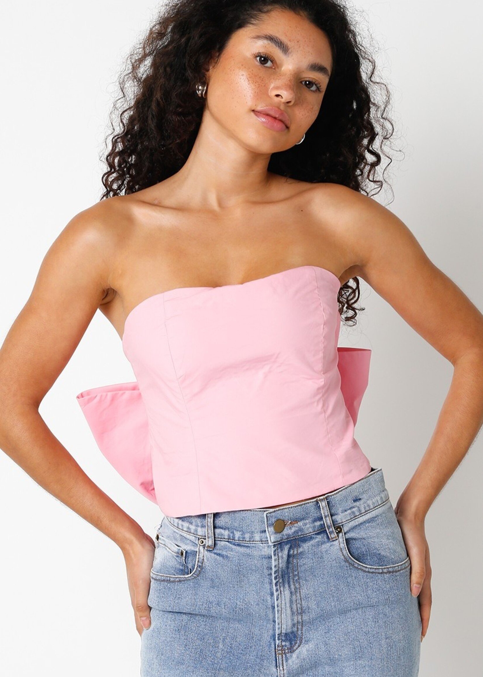 Odette pink bow top