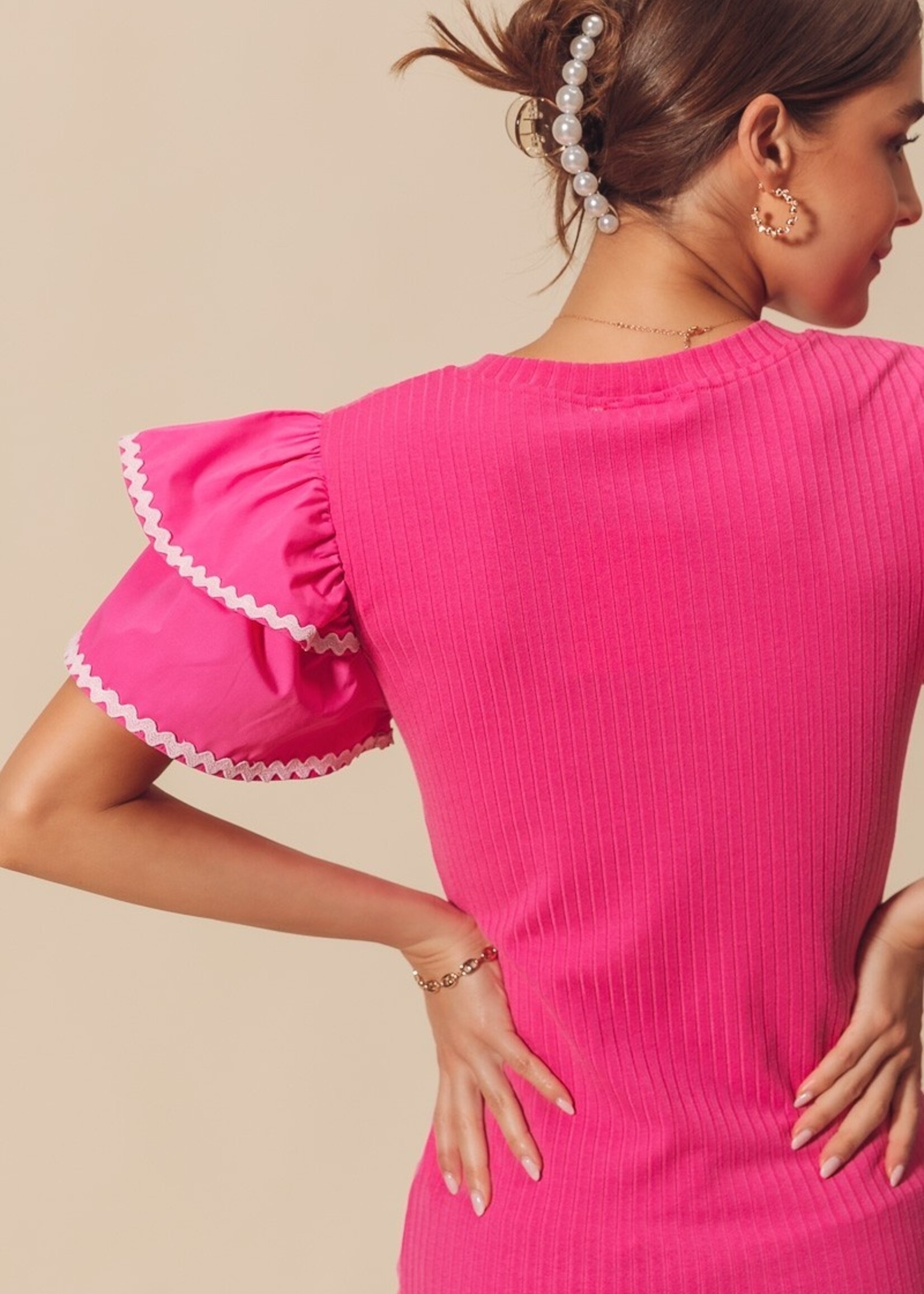 Stella pink ruffle  top