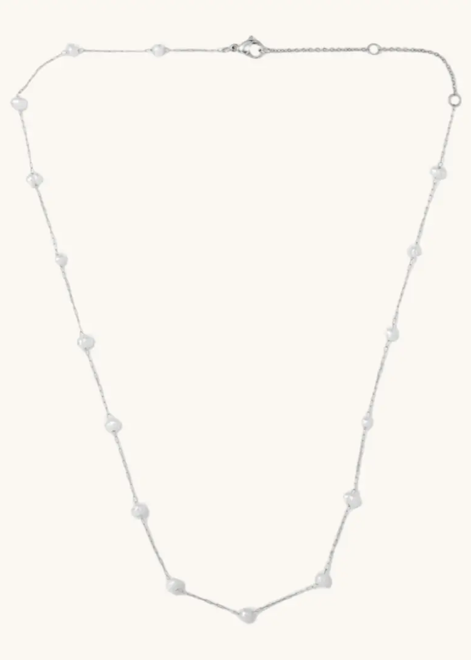 Camille Pearl Necklace - Silver