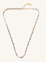 Mixed Metal Herringbone Necklace