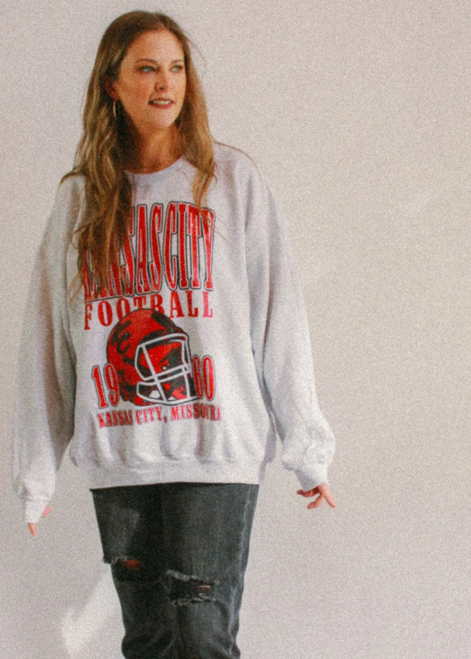 90's Kansas City Football Oversized 90's Sweatshirt