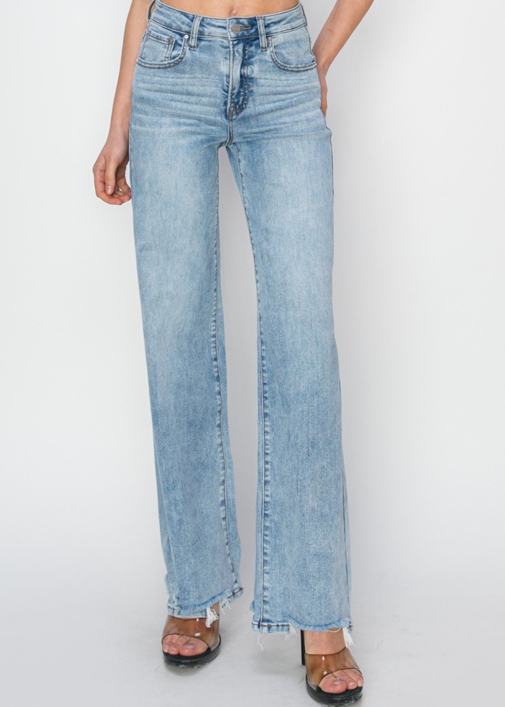 High rise wide leg jeans