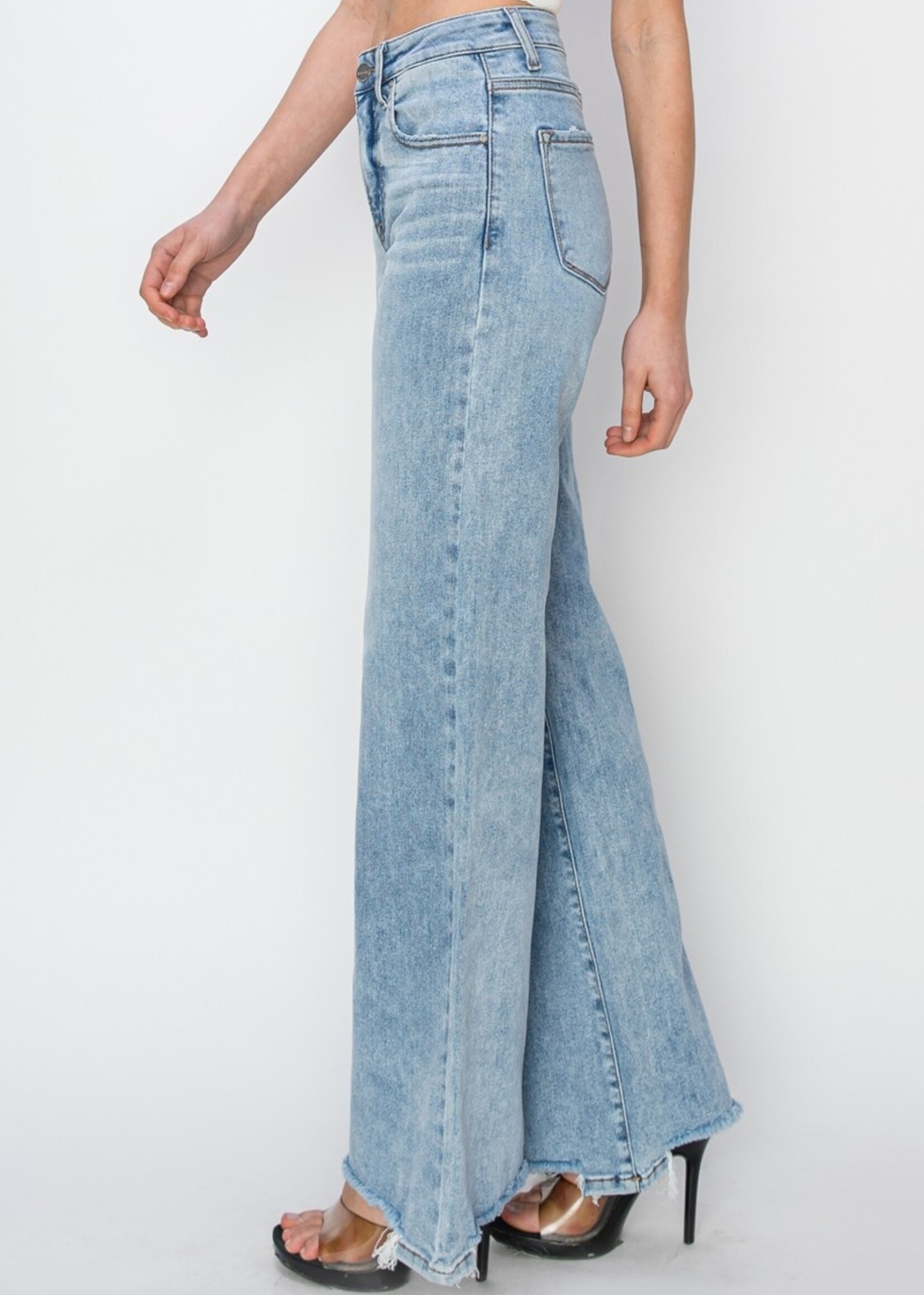 High rise wide leg jeans