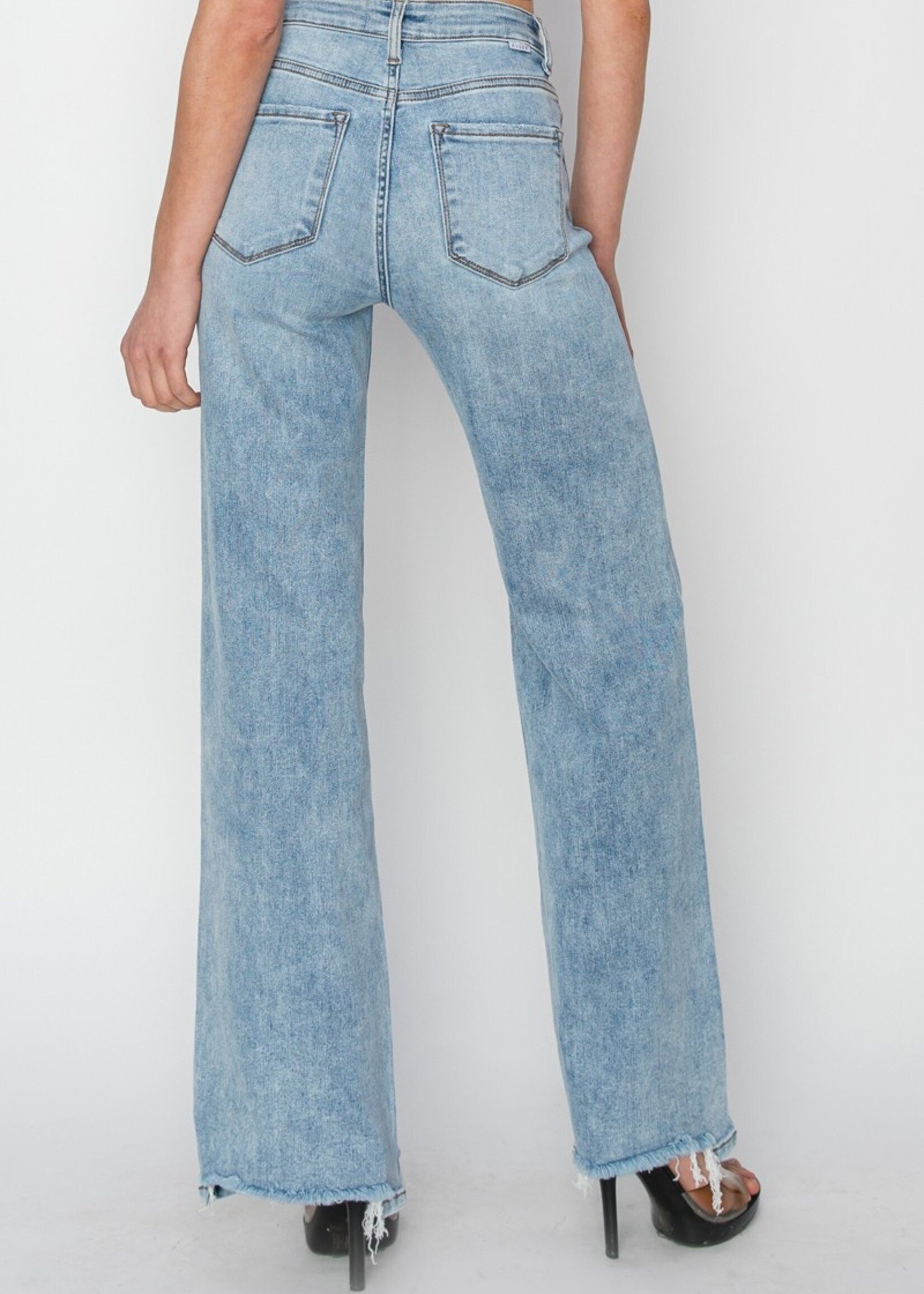 High rise wide leg jeans