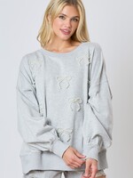 Pennie grey bow sweatshirt