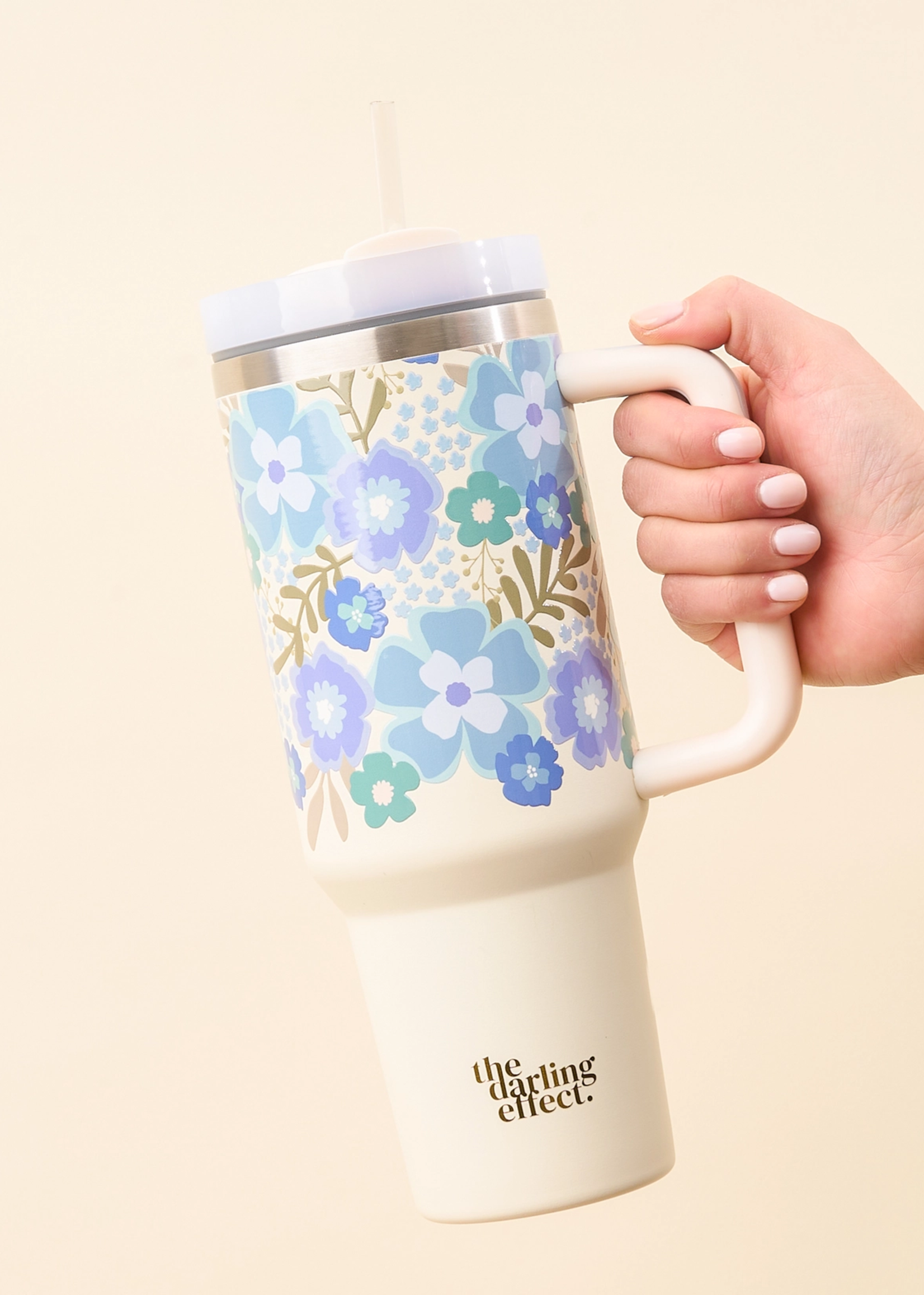 Tumbler-Beyond Blooms Blue Green