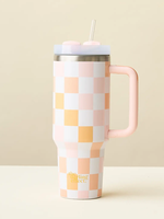 Tumbler-Check Peach