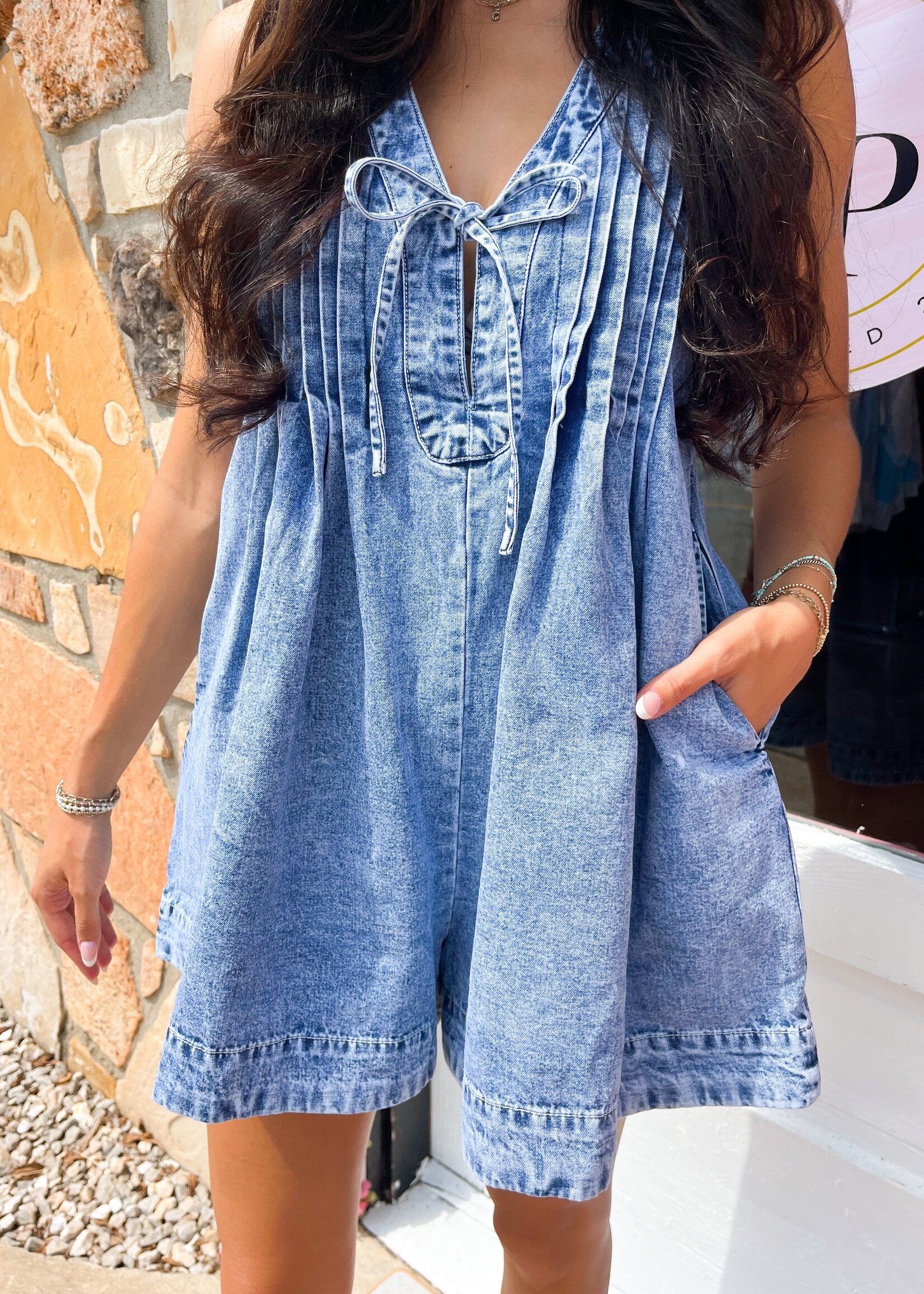 Val denim romper