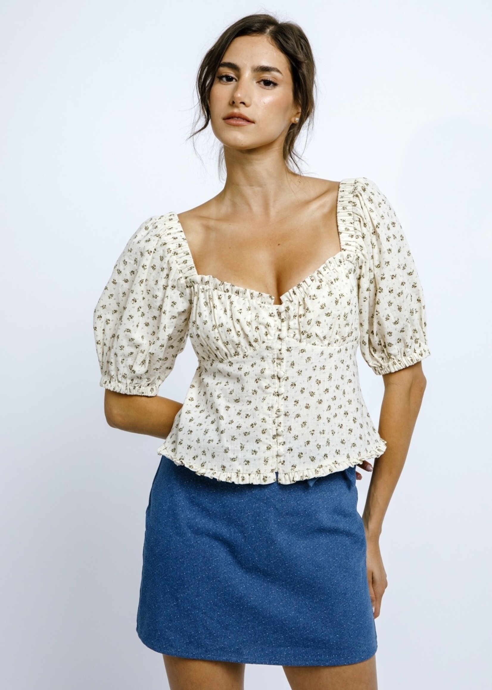 Stella cream floral top