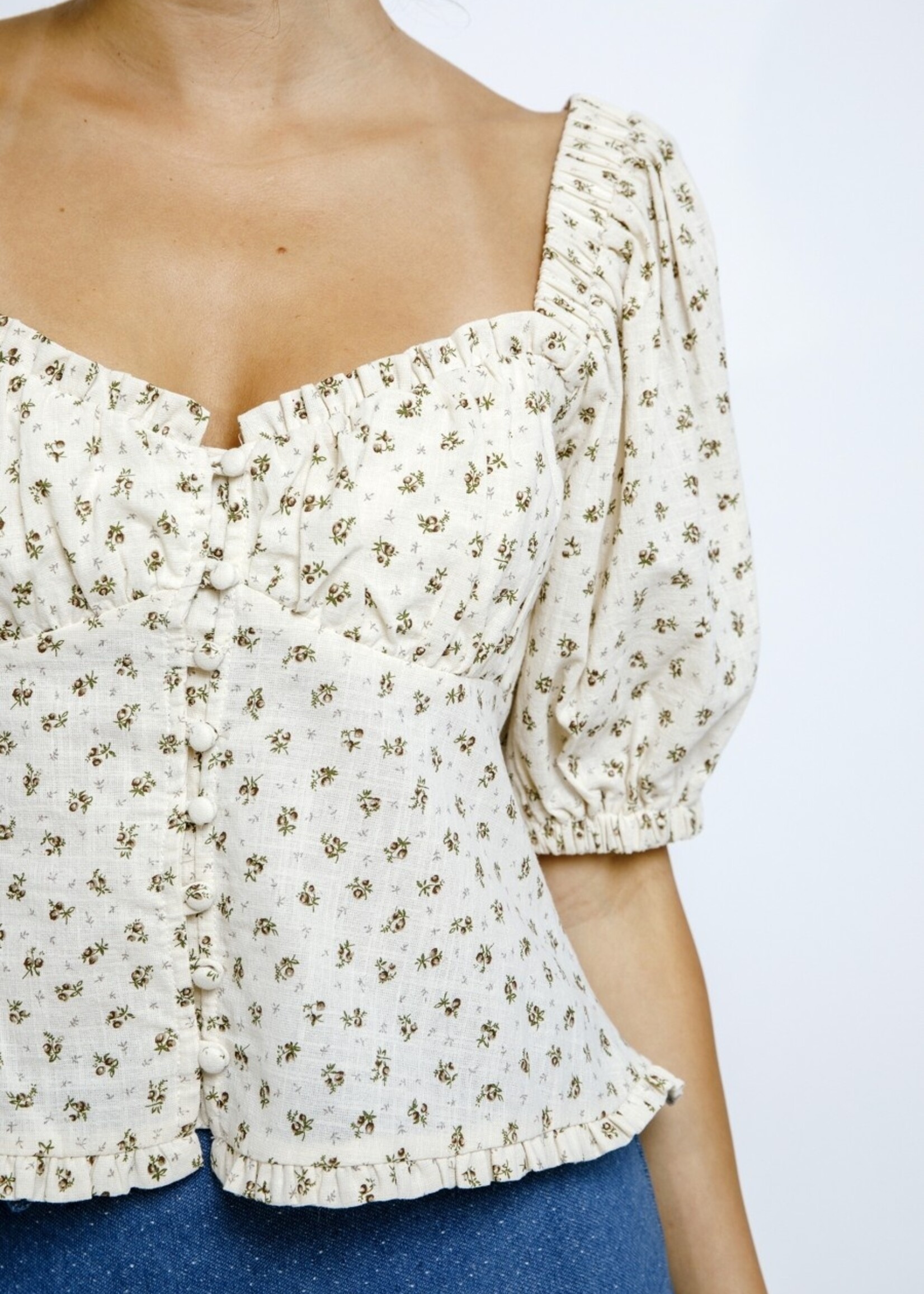 Stella cream floral top