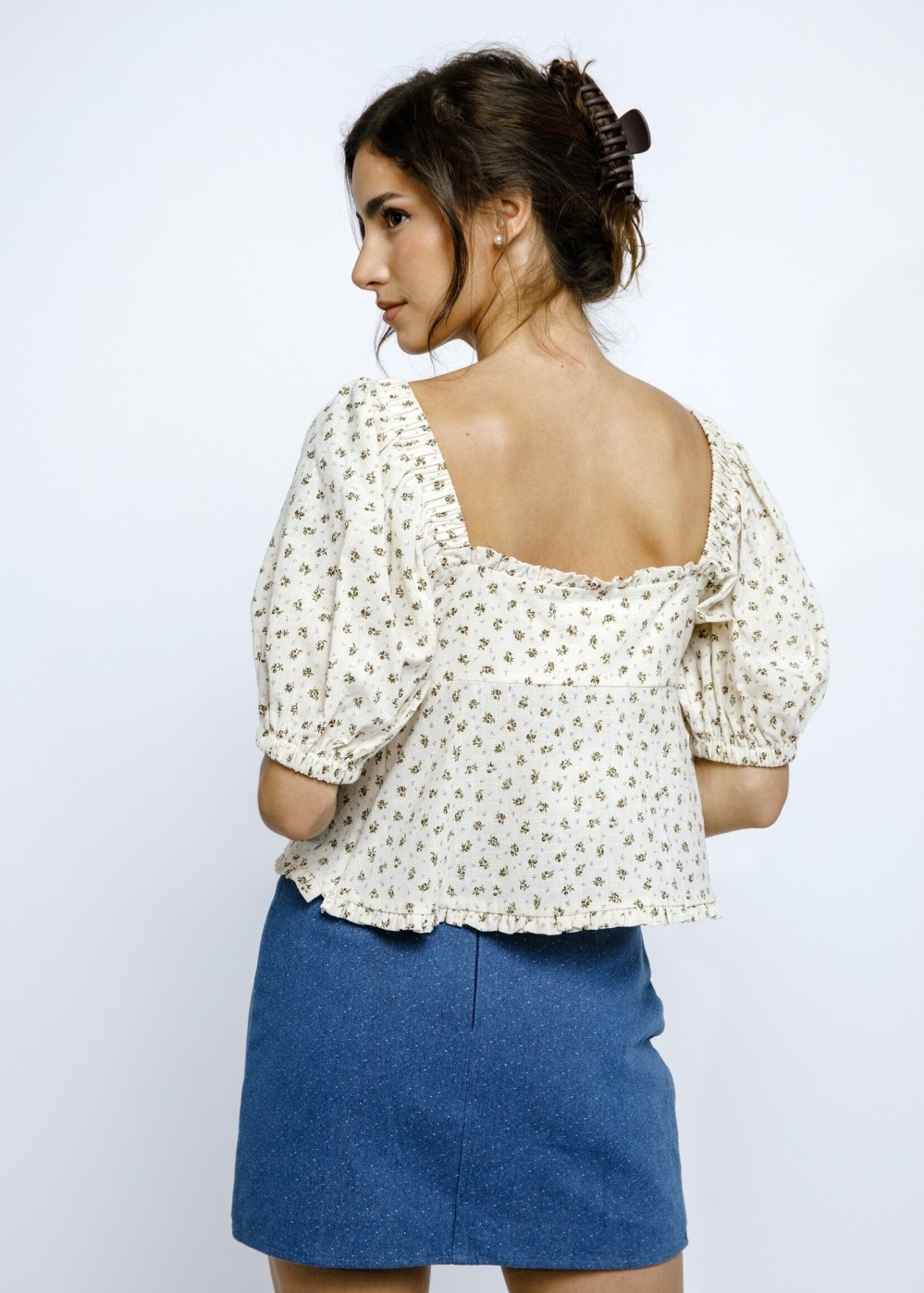 Stella cream floral top