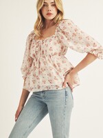 Sally pink floral top