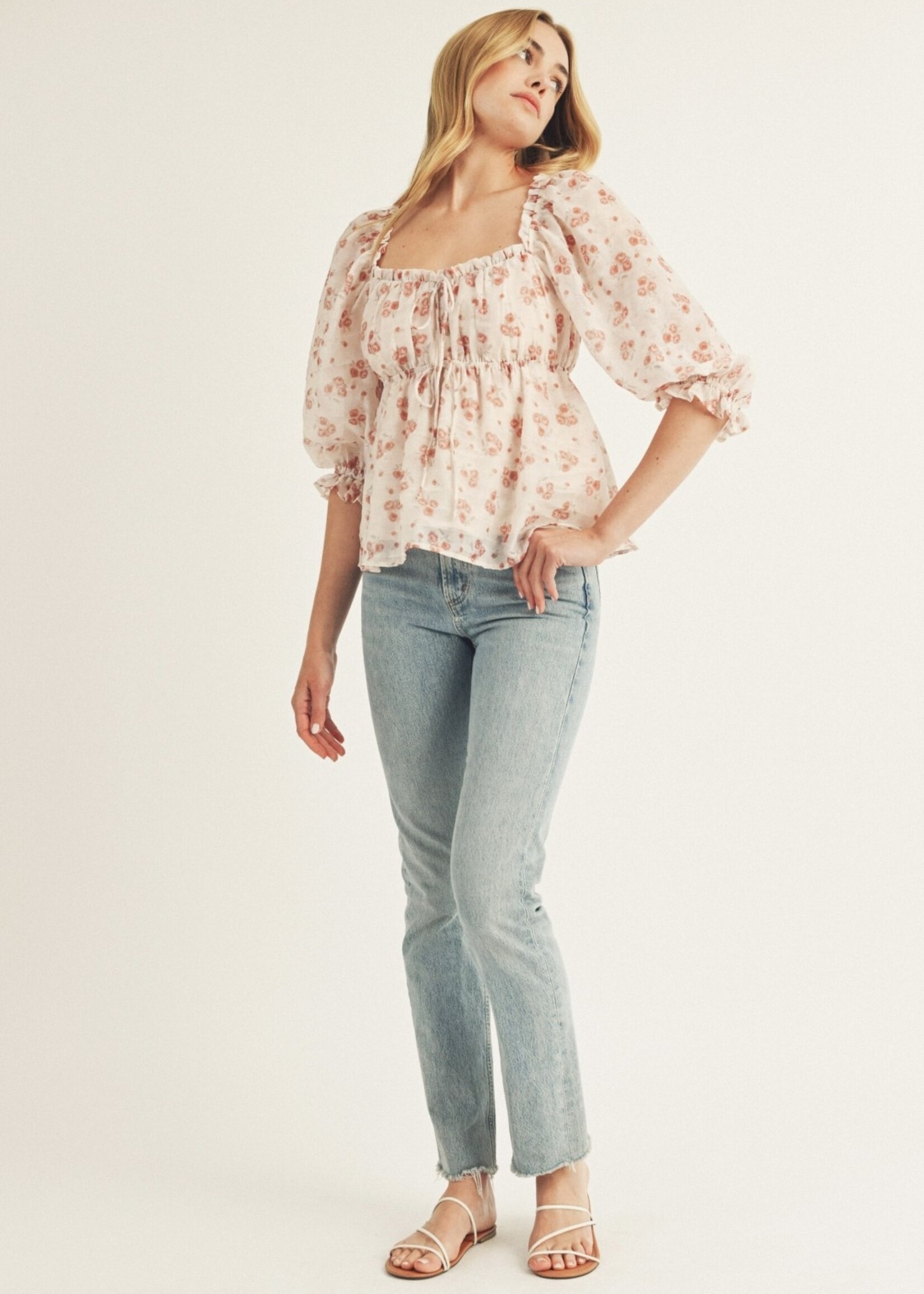 Sally pink floral top