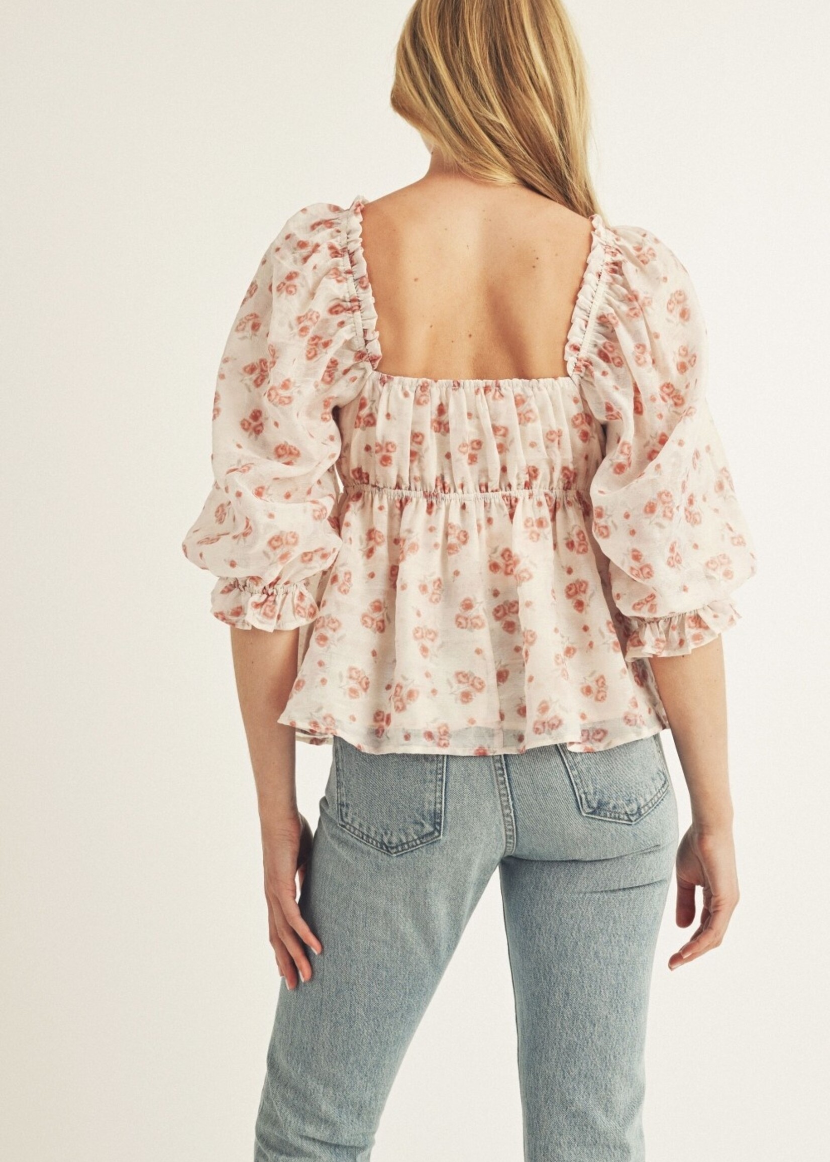 Sally pink floral top