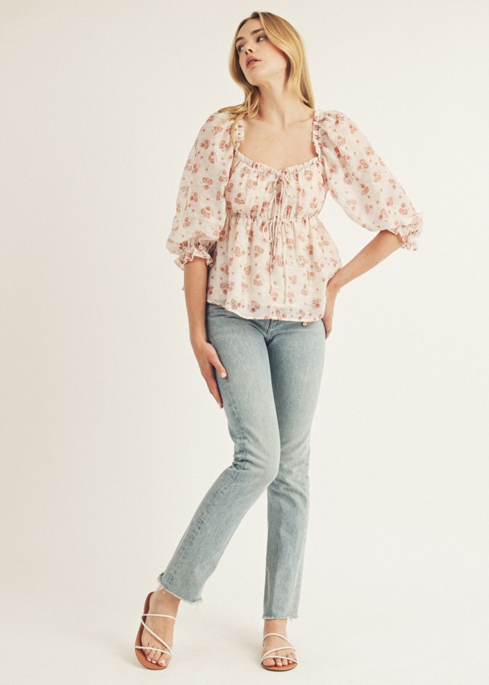 Sally pink floral top