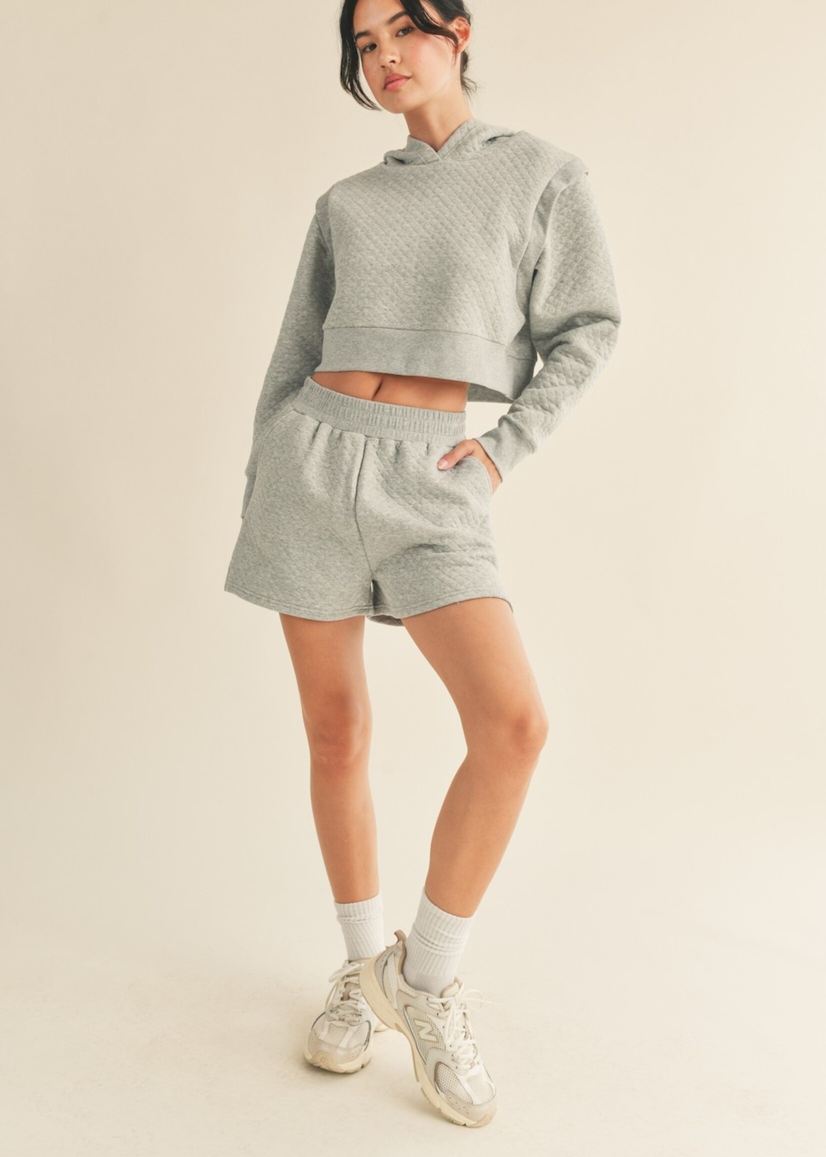 Quilted grey shorts