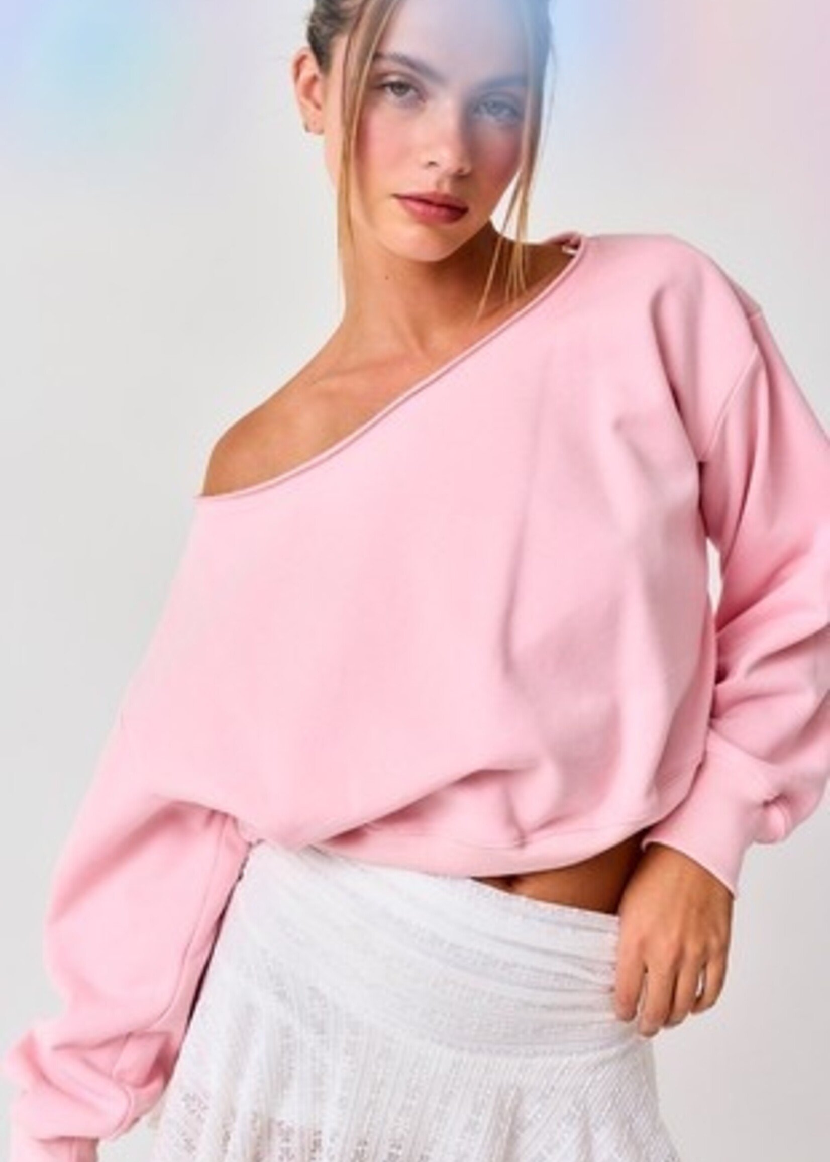 Alina Off Shoulder Cropped Sweatshirt