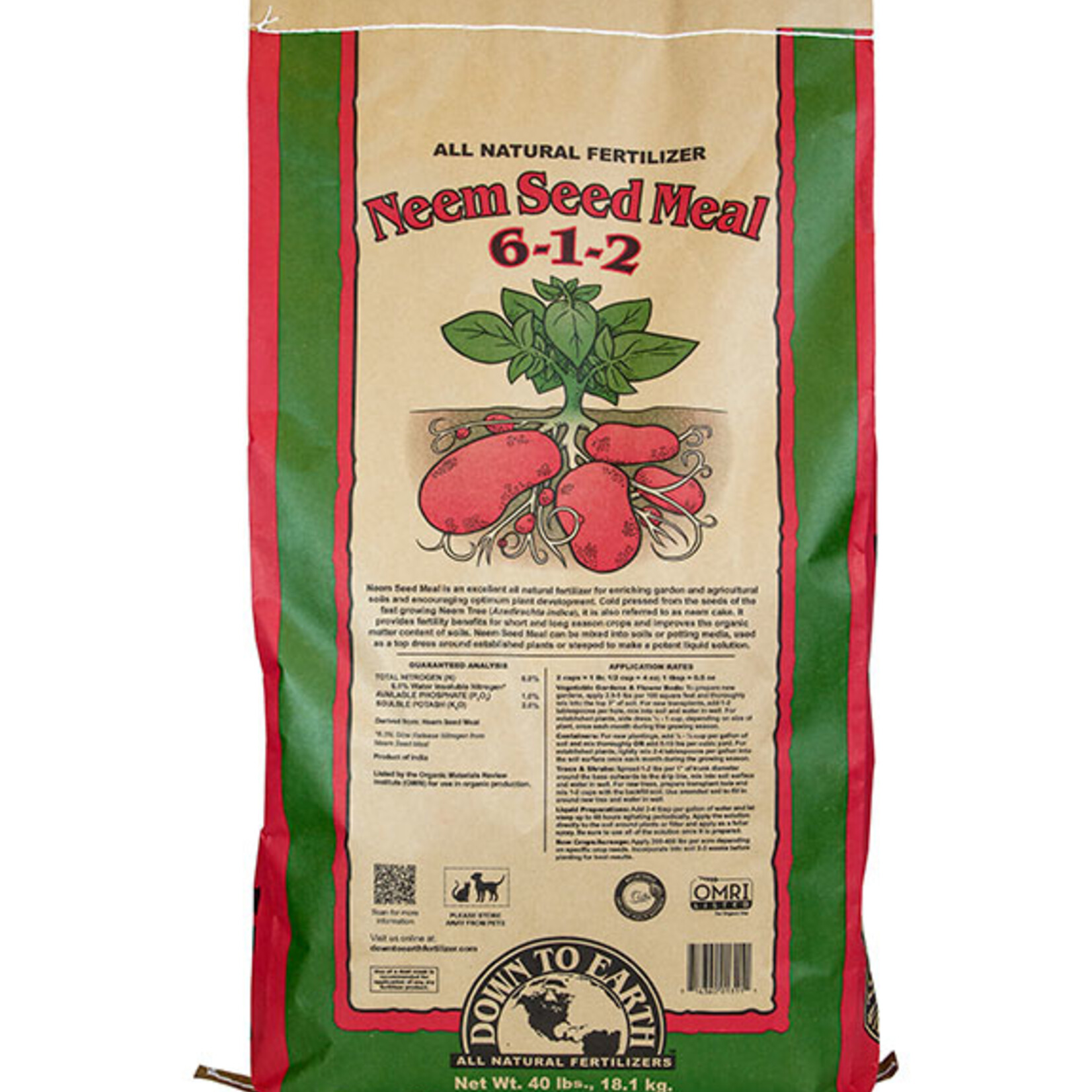 Down To Earth Down To Earth Neem Seed Meal - 40 lb