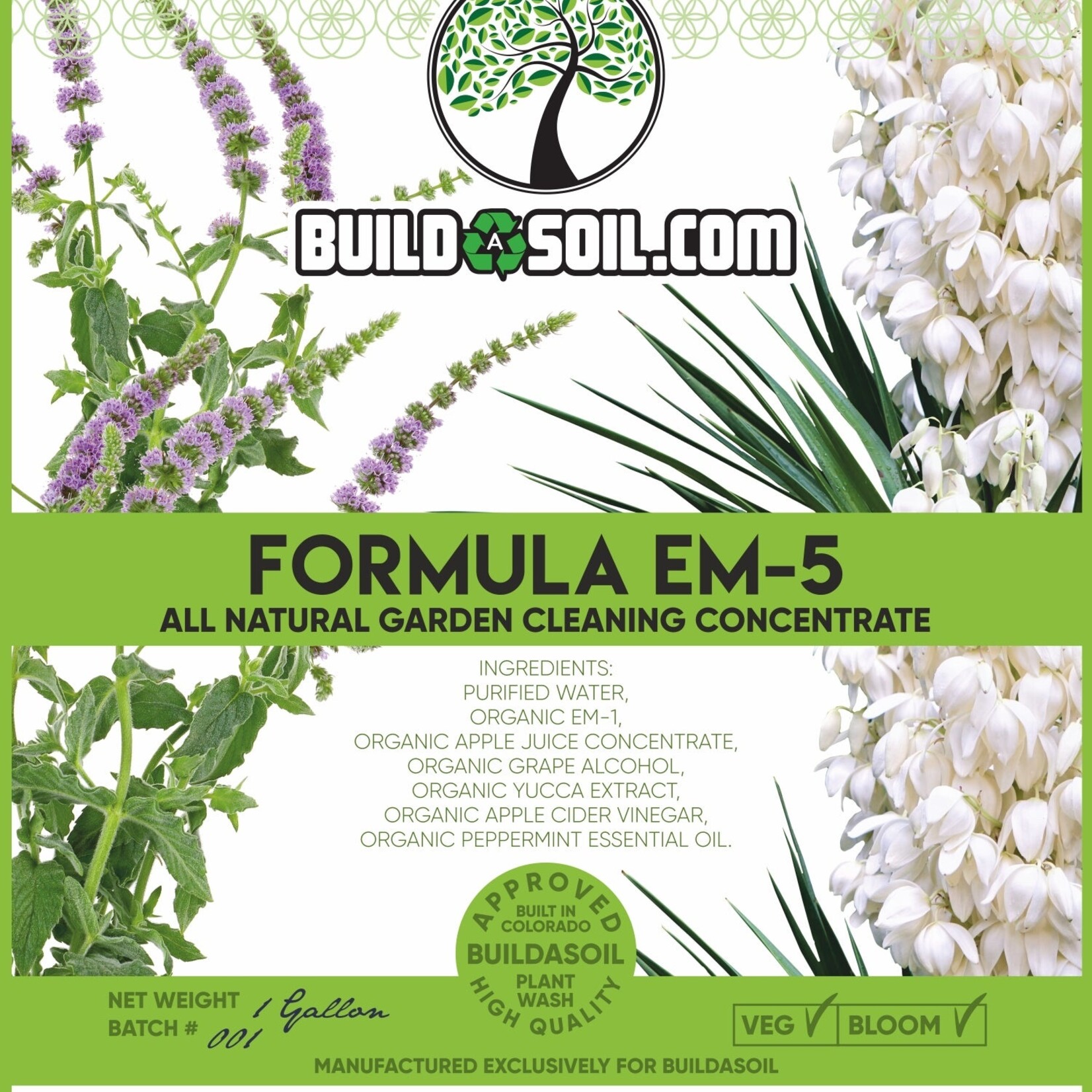 BuildASoil BuildASoil Formula EM-5 - All Natural Garden Cleaning Concentrate, 1 quart