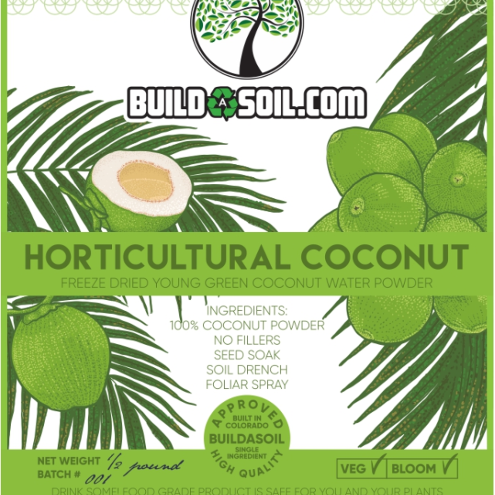 BuildASoil BuildASoil Coconut Water Powder - Raw Freeze Dried Organic, 5 lb