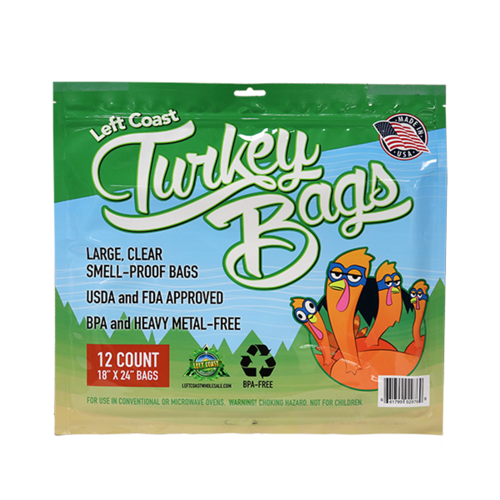 Left Coast Wholesale Left Coast Turkey Bags, 12 Count