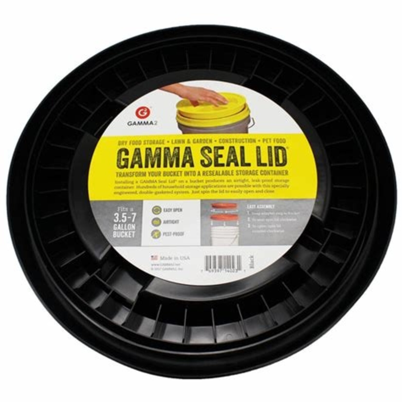Hydrofarm Gamma Seal Lid, Black