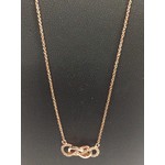 N2014CLR18 Lafonn Necklace Rose Gold Plated Sterling Silver Simulated Diamonds