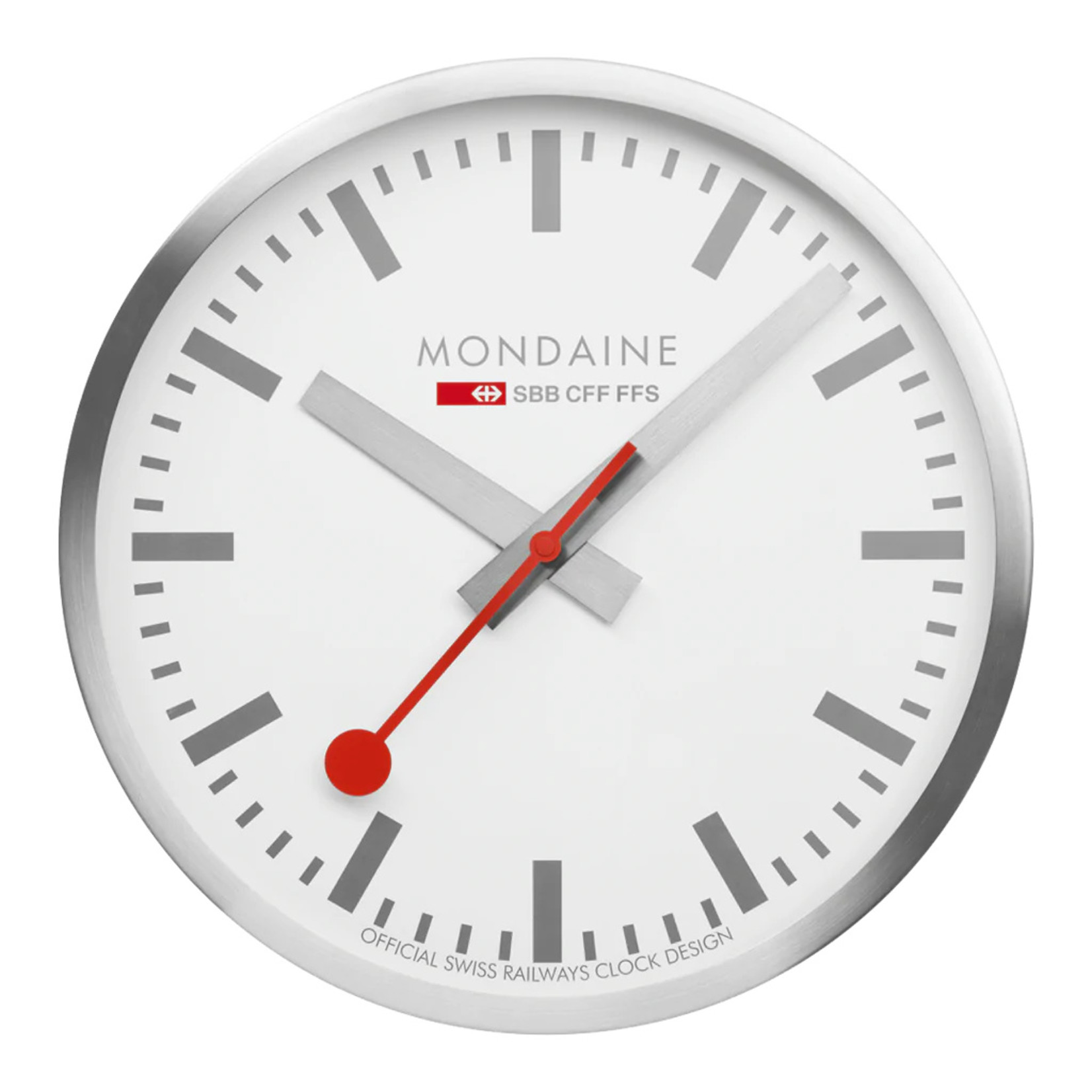 A995.17SBV Mondaine Clock All Silver