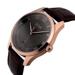 Hugo Boss 1513740 Hugo Boss Gunmetal & Rose Brown Leather