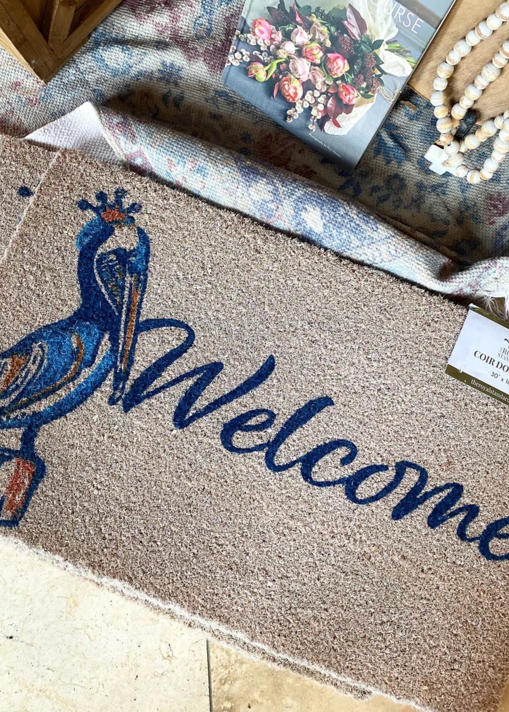 Bloom and Company Welcome Pelican Royal Standard Door Mat