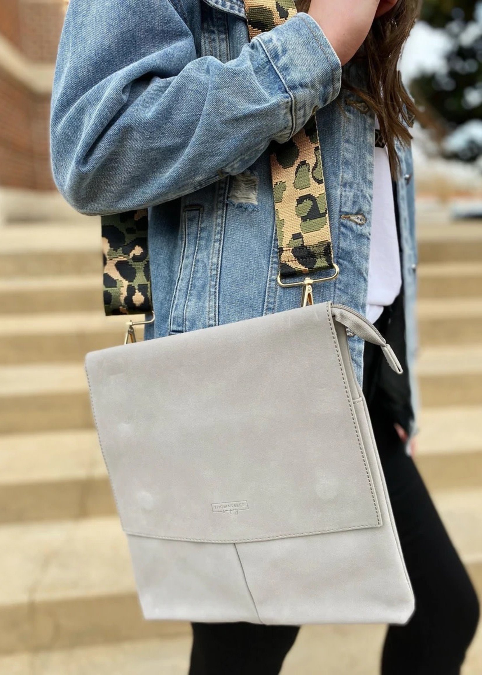 Bloom and Company Grey Suede Cross Body Bag