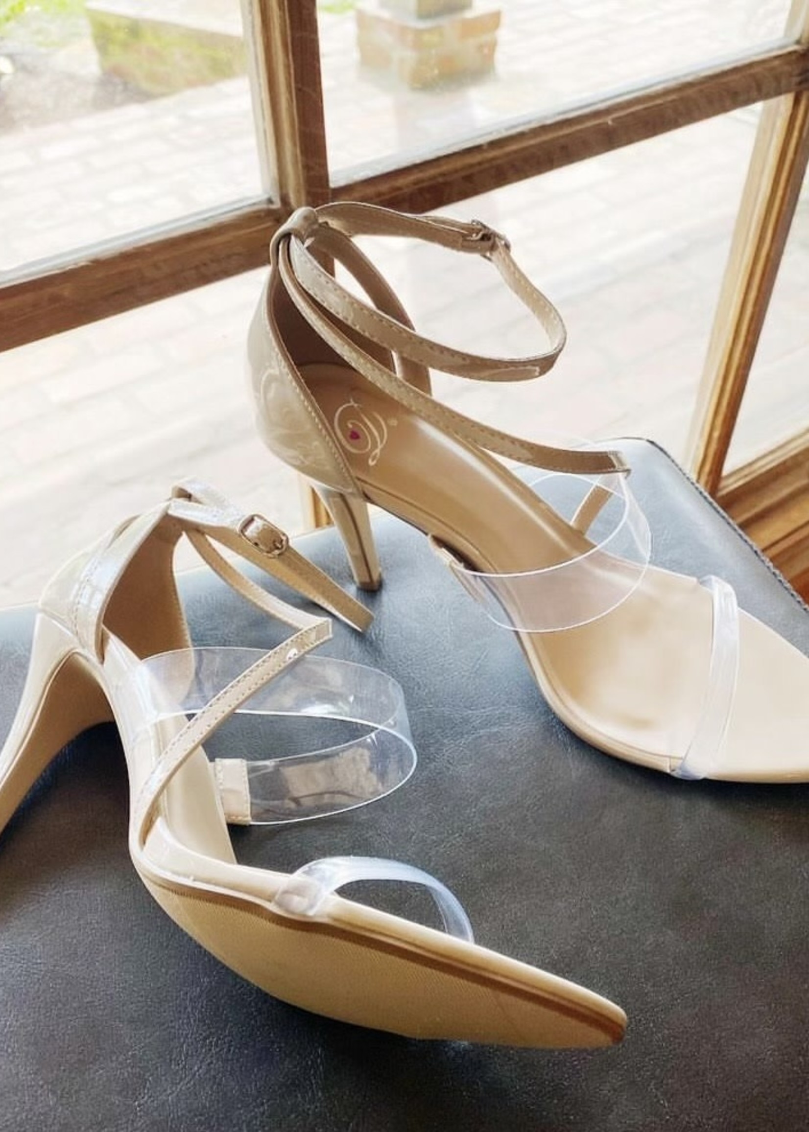 Bloom and Company Nude Clear Strap Heel