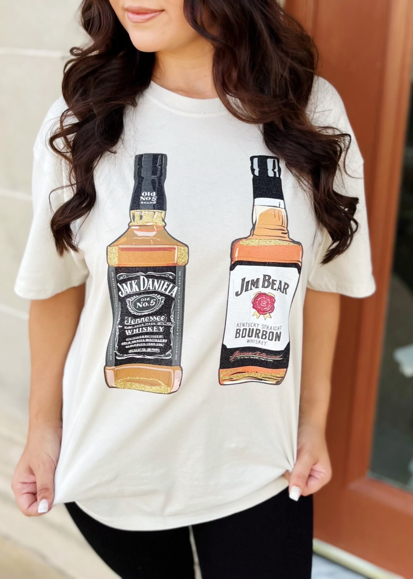 Bloom and Company Glitter Whiskey Graphic Tee