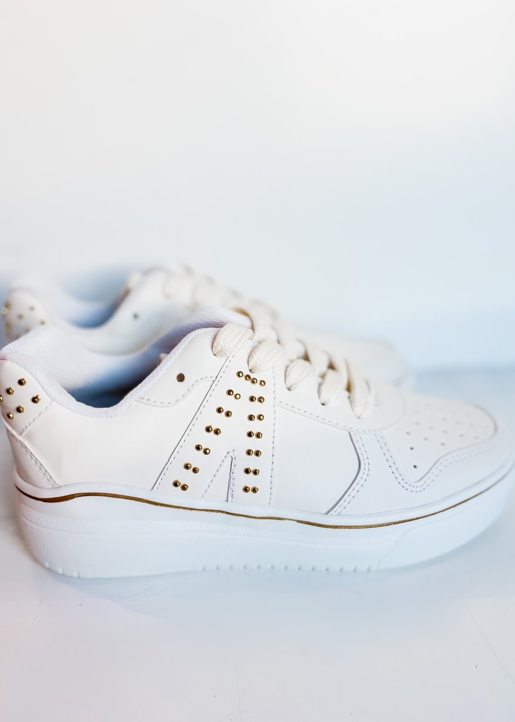Bloom and Company Kris Cream Studded Sneakers