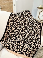 Bloom and Company Black and Ivory Cheetah Blanket