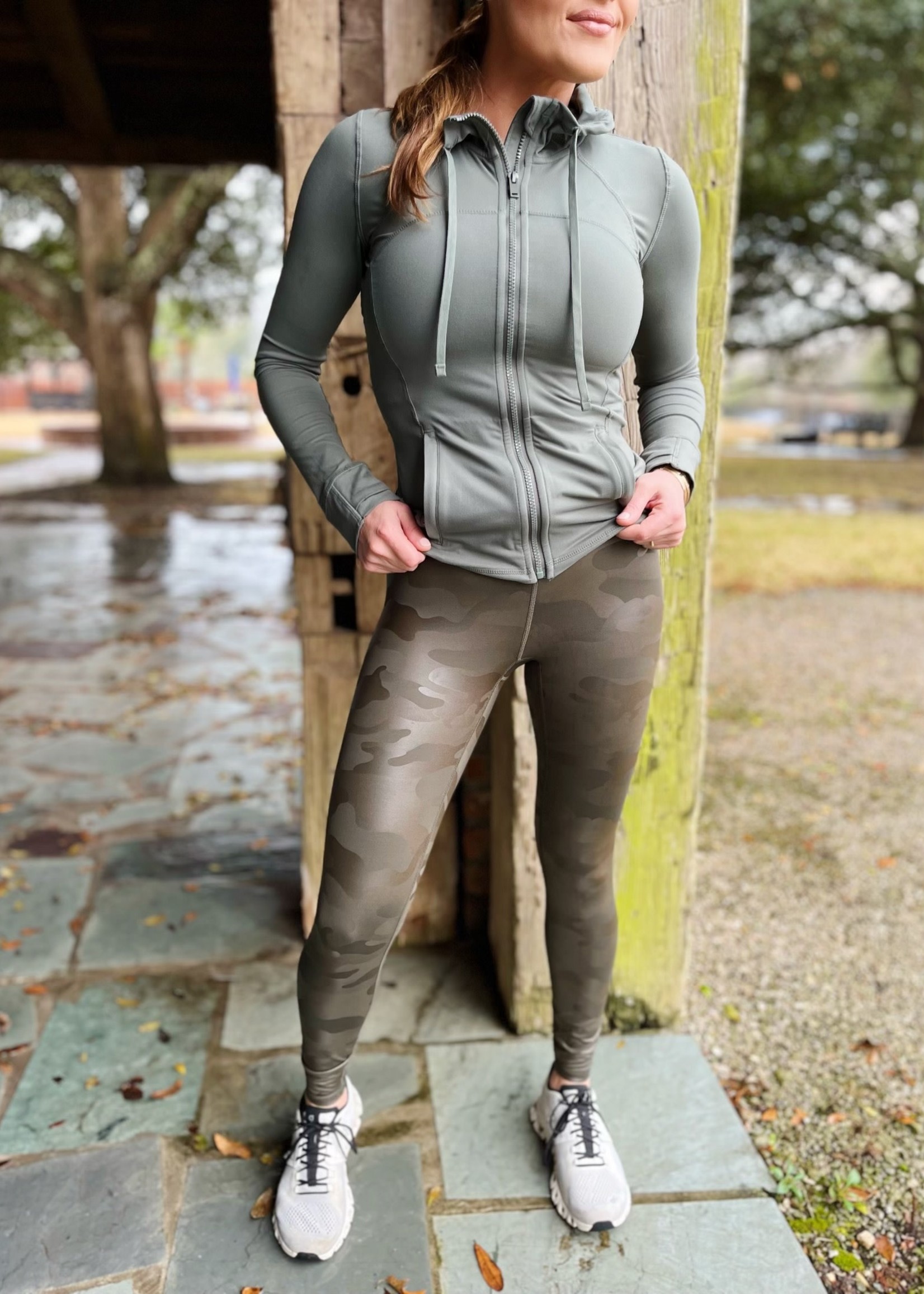 Bloom and Company Olive Camo Full Length Leggings