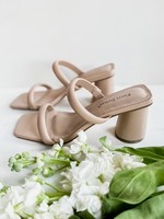 Bloom and Company Nude Double Strap Round Heel Sandal