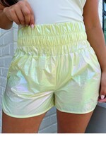 Bloom and Company Pale Honeydew High Waisted Shimmer Shorts