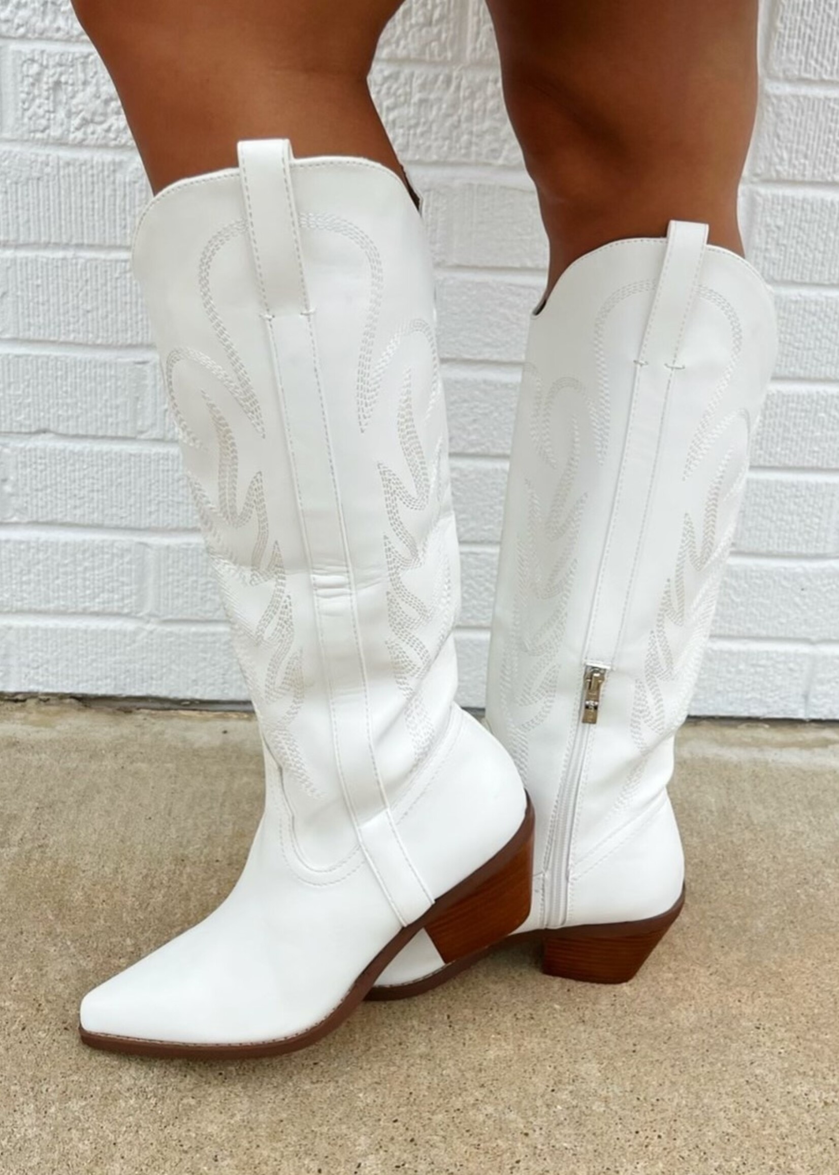 Bloom and Company Mirage White Cowboy Boots
