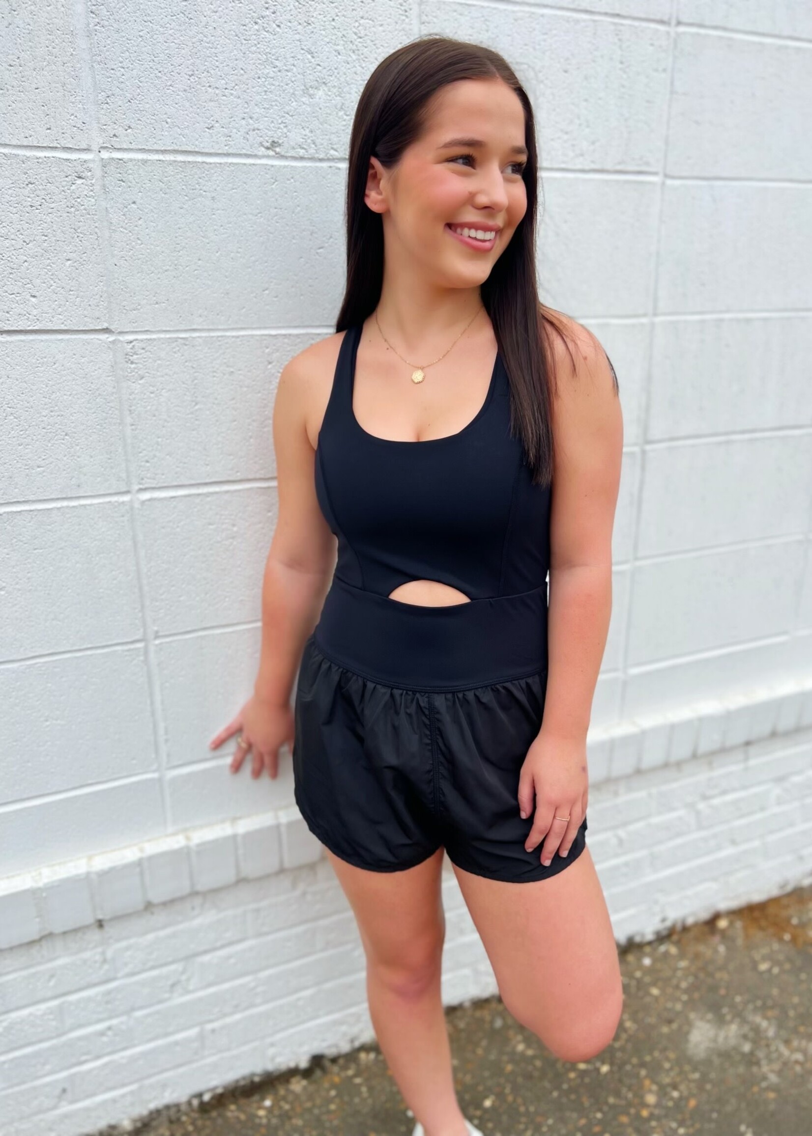Bloom and Company Black Active Romper