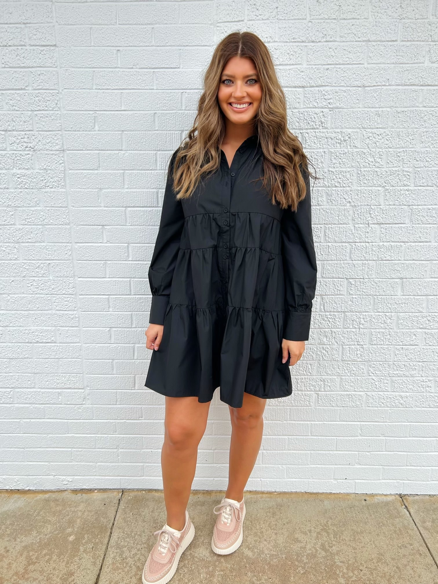 Black Tiered Baby Doll Dress Bloom and Company