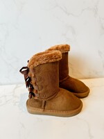 Bloom and Company Baby/Toddler Tan Ann Bow Fur Boots