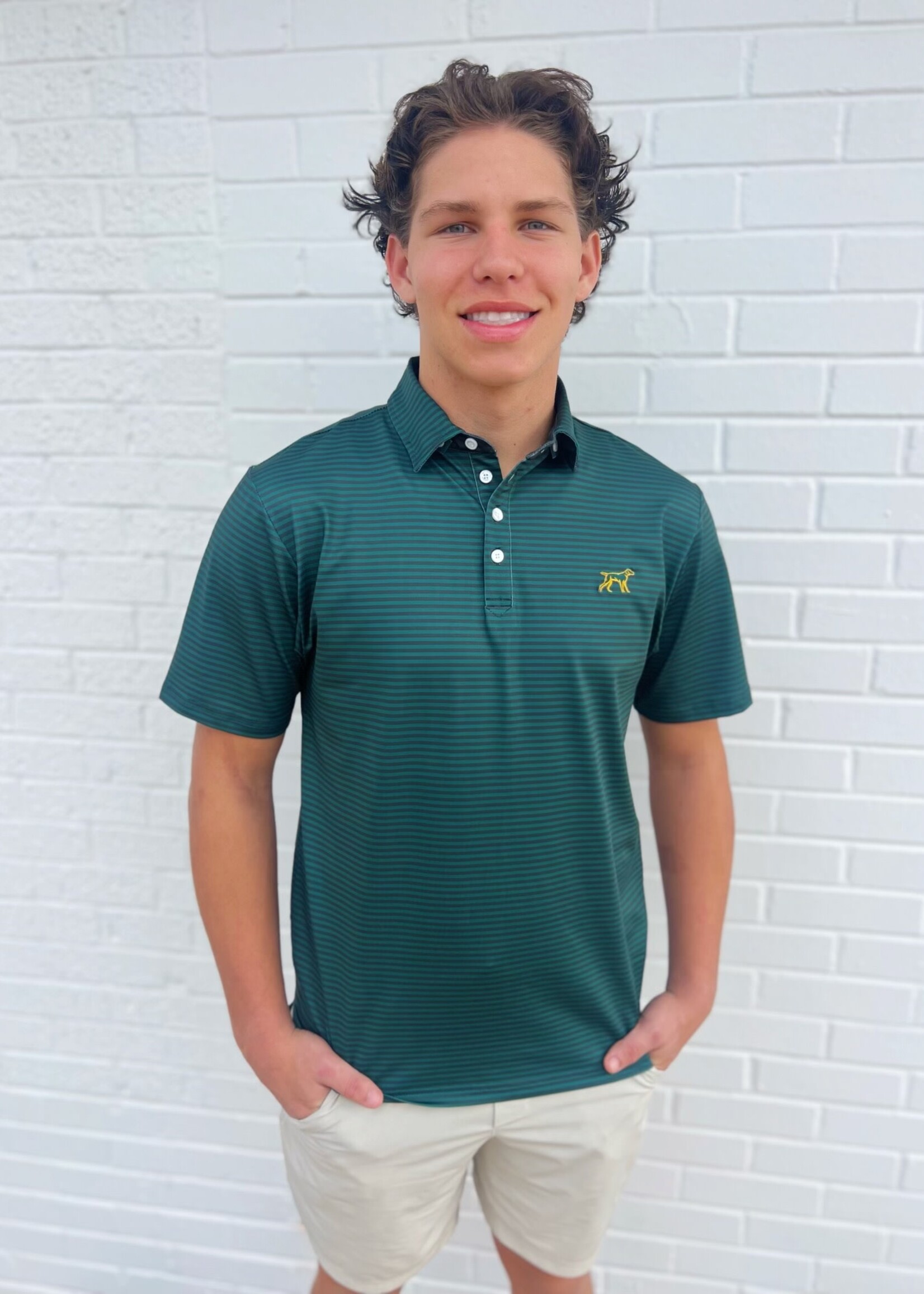 Bloom and Company Men's Green Performance Polo