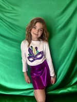 Bloom and Company Youth Mardi Gras Glitter Mask Tee