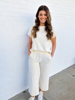 Bloom and Company Cream Chenille Pants Set