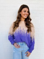 Bloom and Company Lavender and Taupe Contrast Sweater