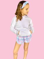 Bloom and Company Girls Plaid Sky Blue Steph Shorts