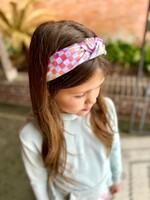 Bloom and Company Girls Pastel Checker Top Knot Headband